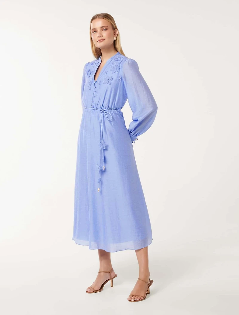 Yasmin Floral Detail Midi Dress