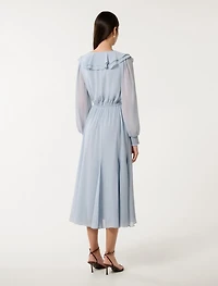 Orla Ruffle Godet Midi Dress