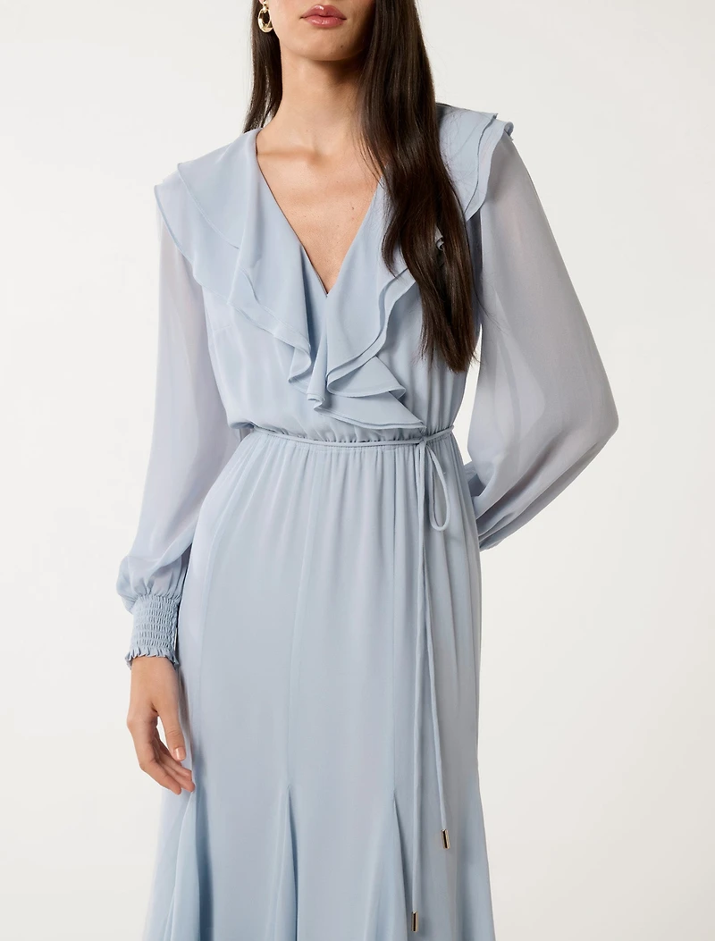 Orla Ruffle Godet Midi Dress