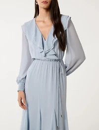Orla Ruffle Godet Midi Dress