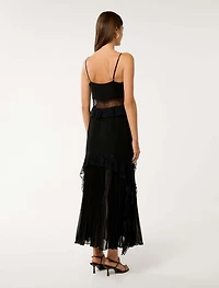 Lara Pleated Ruffle Maxi