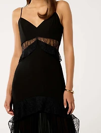 Lara Pleated Ruffle Maxi