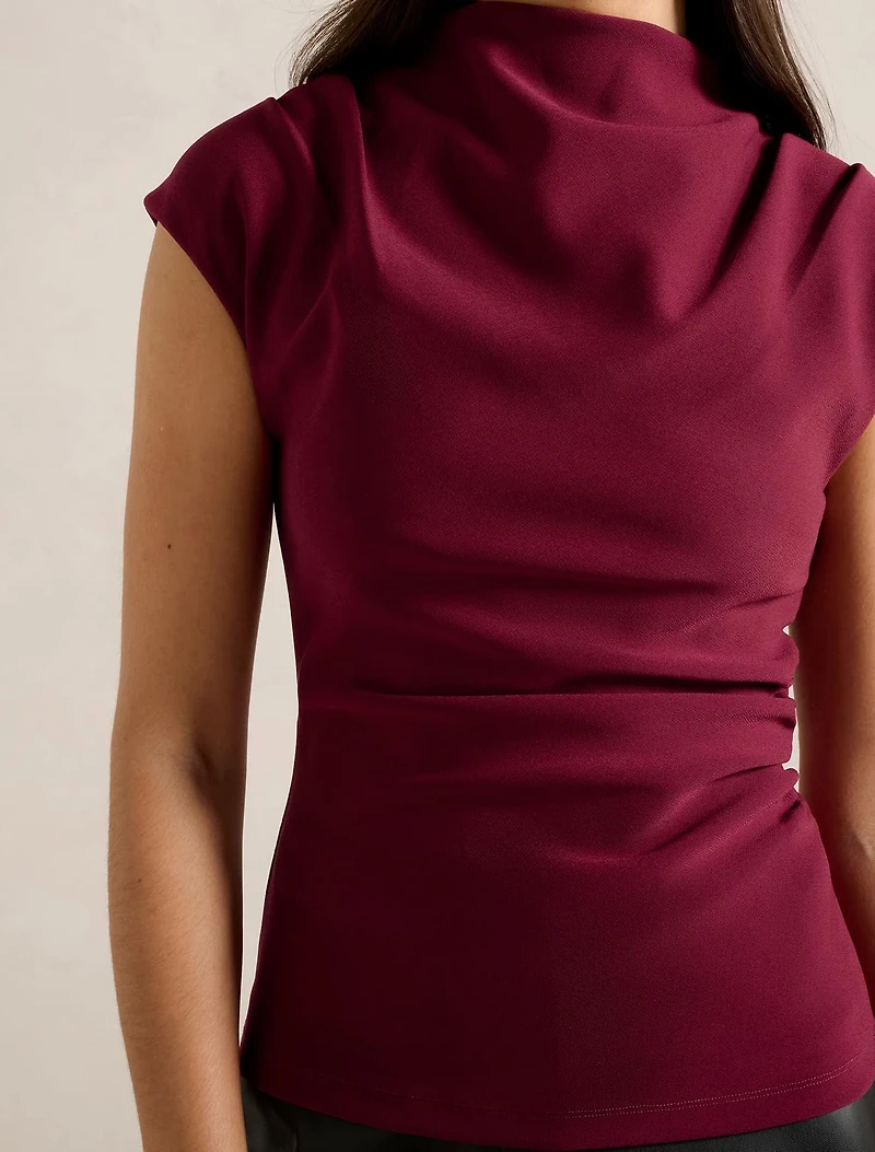 Leenah High-Neck Crepe Top