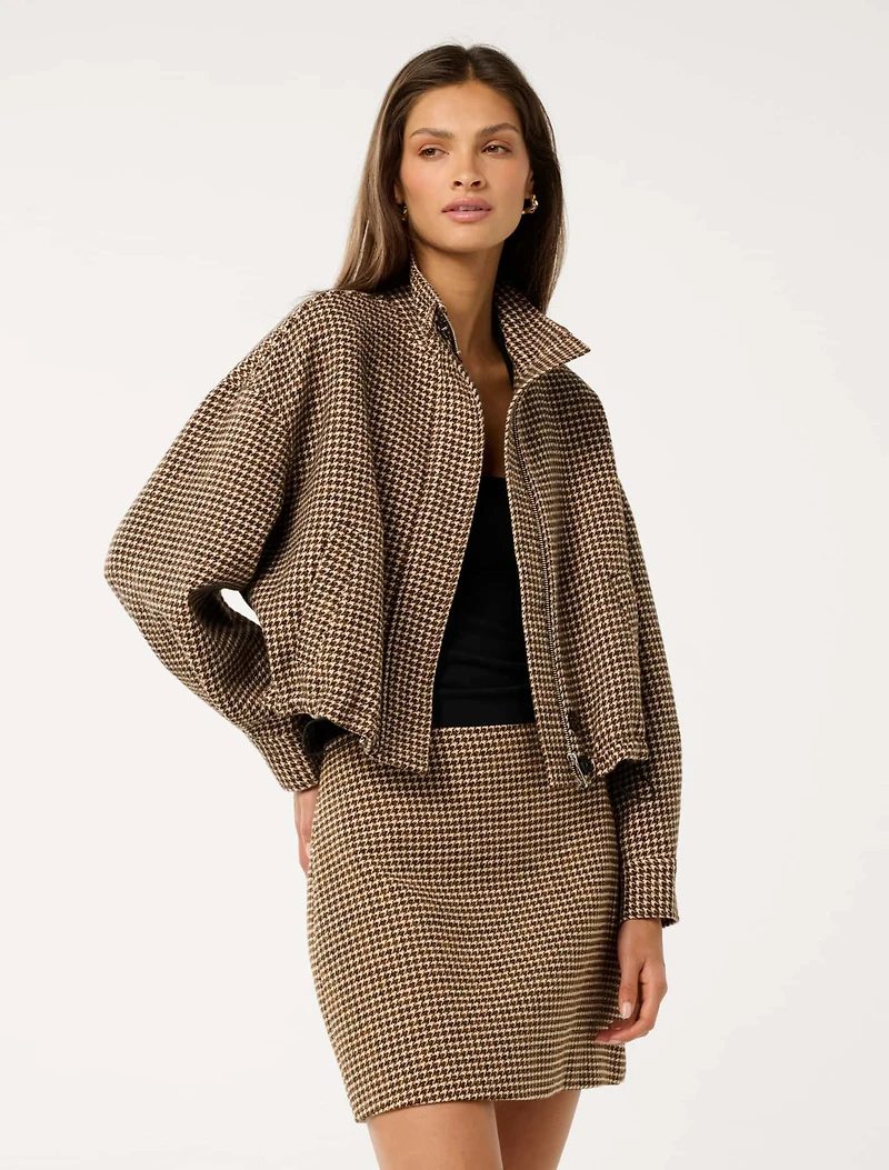 Kaia Check Crop Jacket