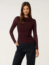 Raegan Ruched Mesh Top