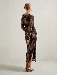 Alannah Mesh Long Sleeve Midi Dress