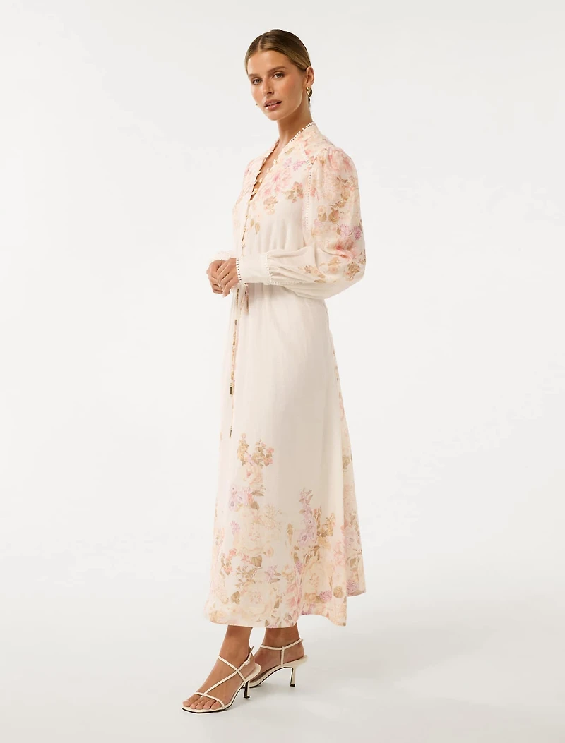 Primrose Petite Trim-Detail Midi Dress