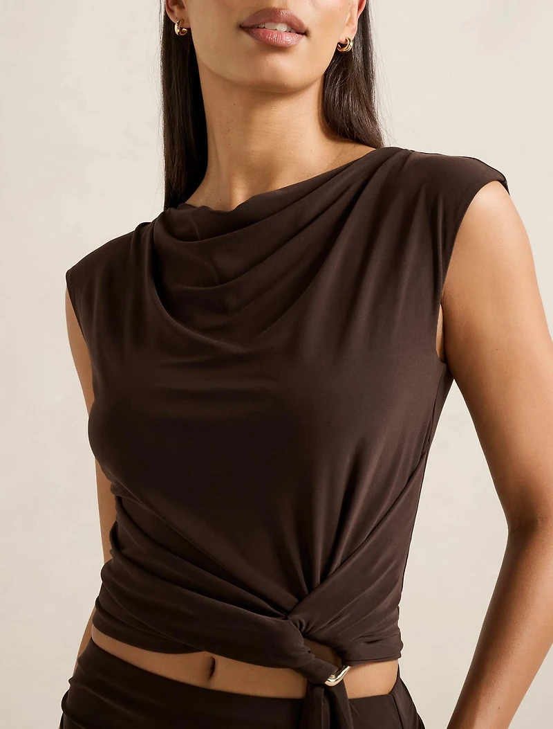 Jazelle Hardware Drape Detail Top