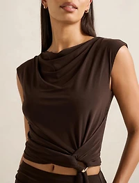 Jazelle Hardware Drape Detail Top