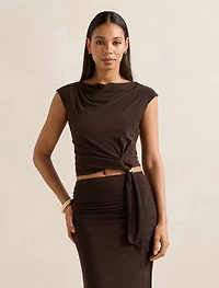 Jazelle Hardware Drape Detail Top