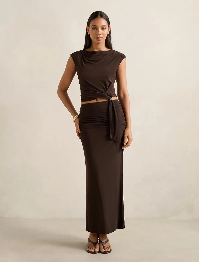 Jazelle Hardware Drape Detail Top