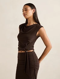 Jazelle Hardware Drape Detail Top