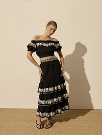 Blaire Embroidery Maxi Skirt