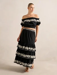 Blaire Embroidery Maxi Skirt