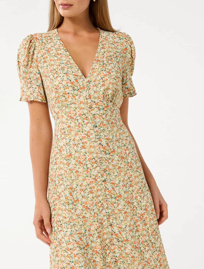 Safira Printed Midi Sun Dress