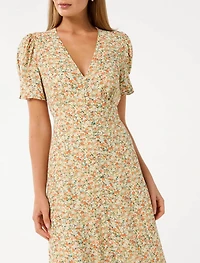 Safira Printed Midi Sun Dress