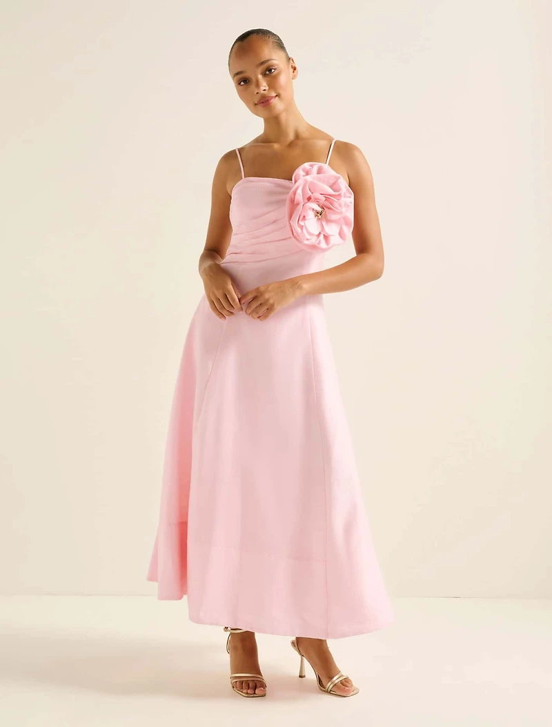 Felicia Flower Detail Midi Dress