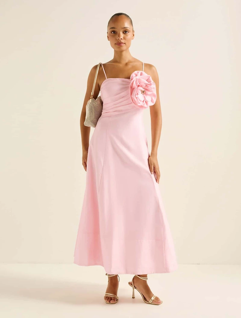 Felicia Flower Detail Midi Dress