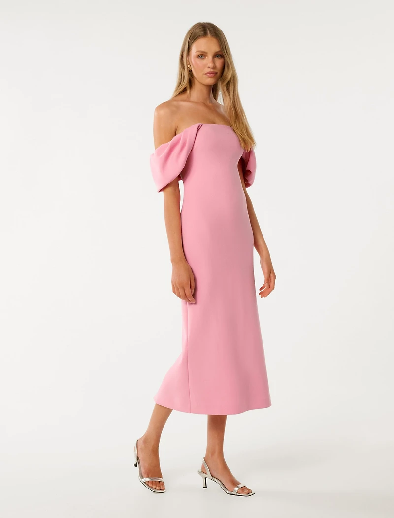 Jacinta Off-Shoulder Bodycon Midi Dress