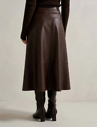 Jaelyn Vegan Leather Midi Skirt