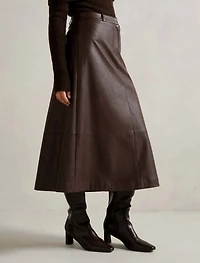 Jaelyn Vegan Leather Midi Skirt