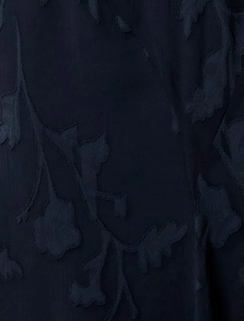Solange Long-Sleeve Burnout Midi Dress