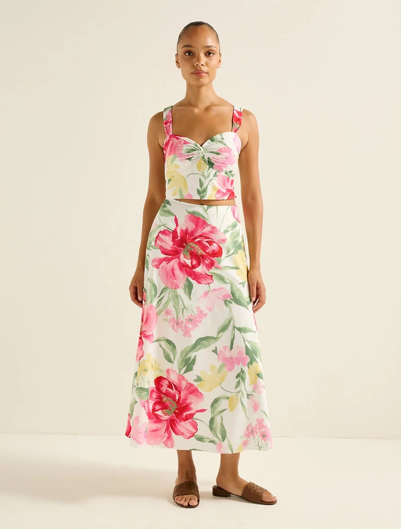 Talia Printed Midi Skirt