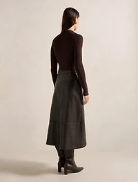 Brooklyn PU A Line Midi Dress