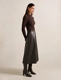 Brooklyn PU A Line Midi Dress