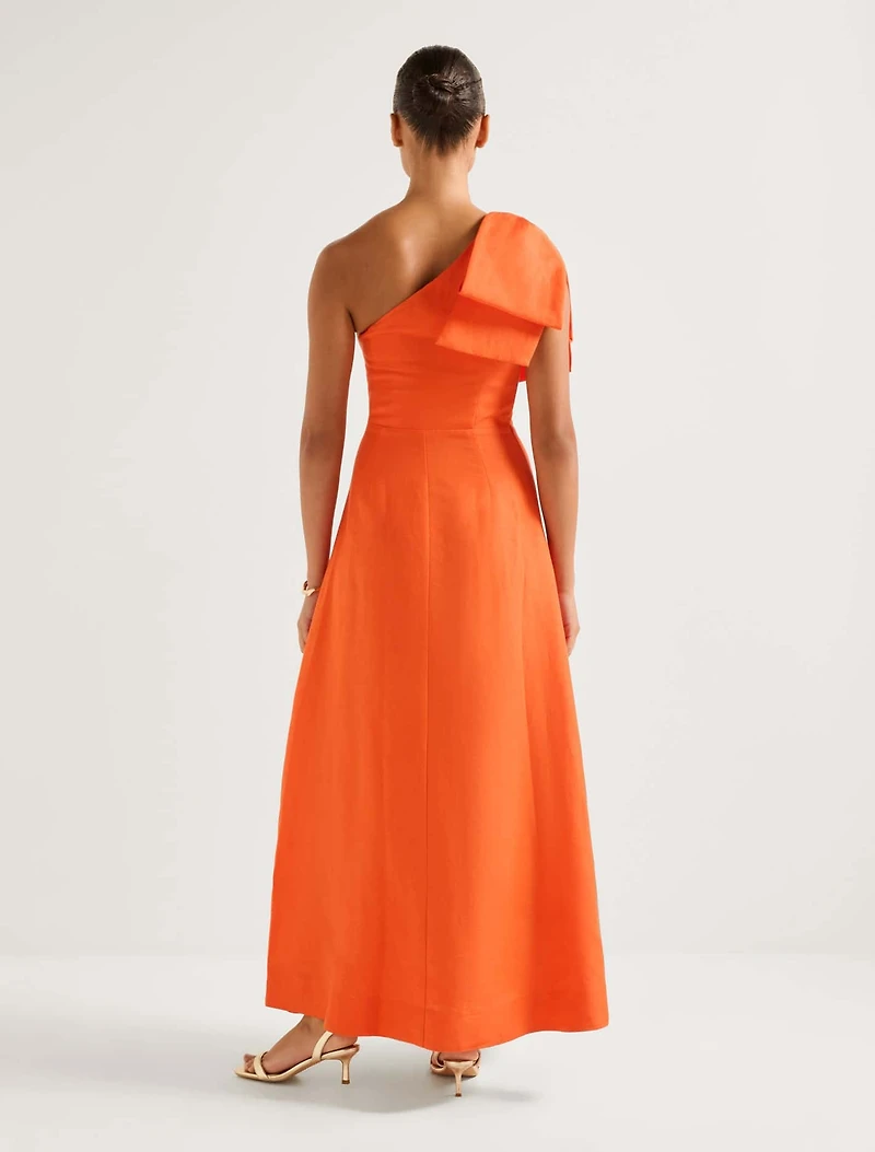 Danni Asymmetrical Bow Midi Dress