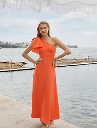 Danni Asymmetrical Bow Midi Dress