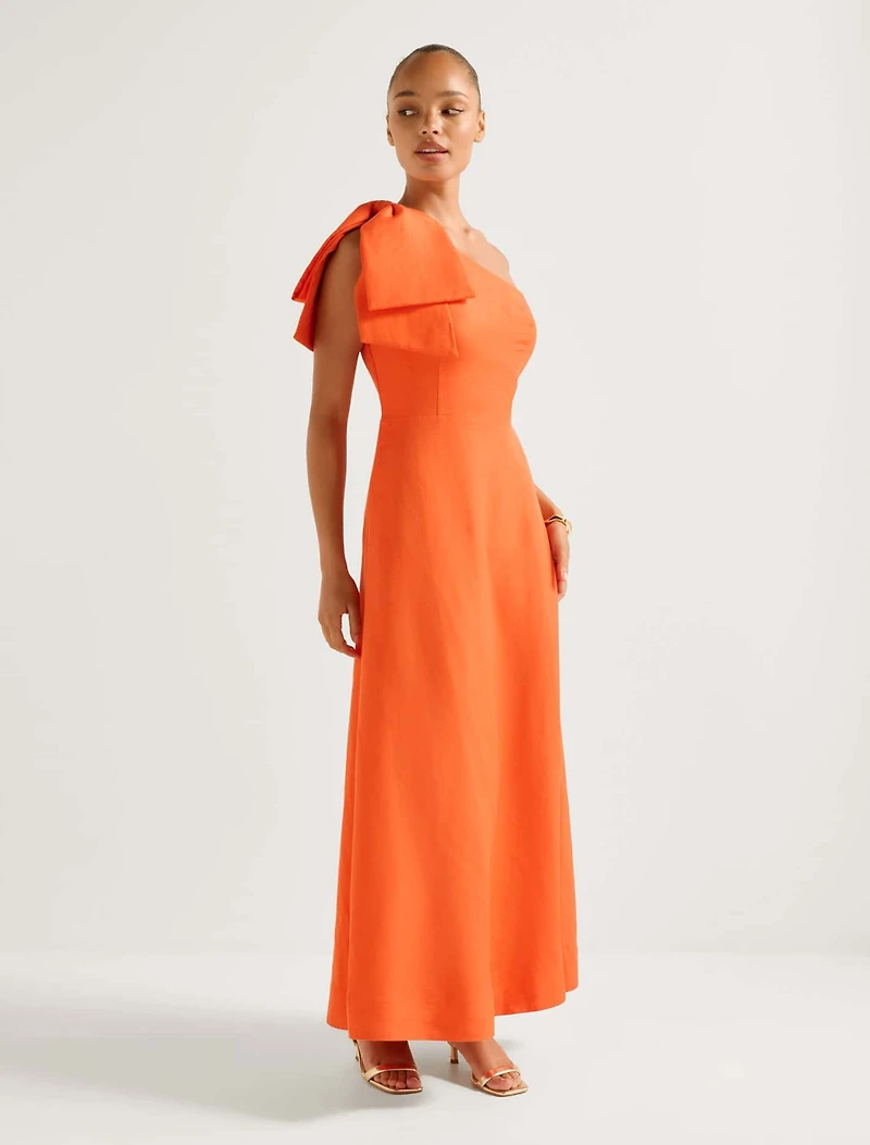 Danni Asymmetrical Bow Midi Dress