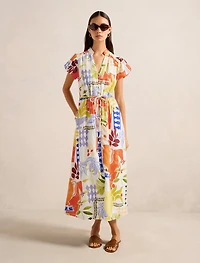 Posie Puff Sleeve Midi Dress