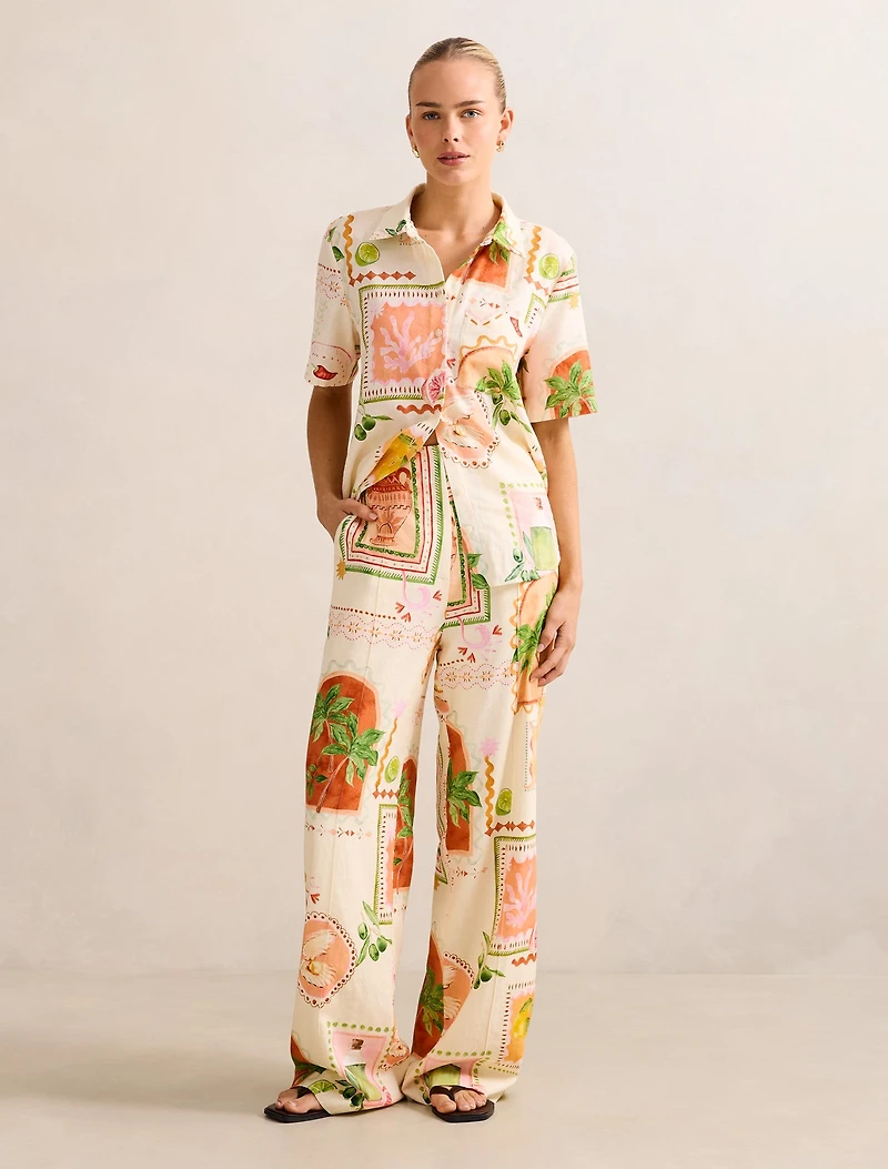 Ola Linen Wide Leg Pant