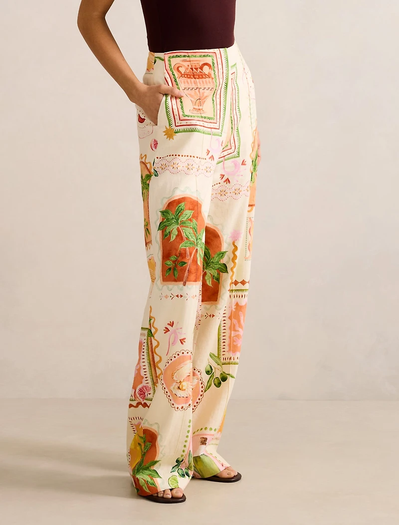Ola Linen Wide Leg Pant
