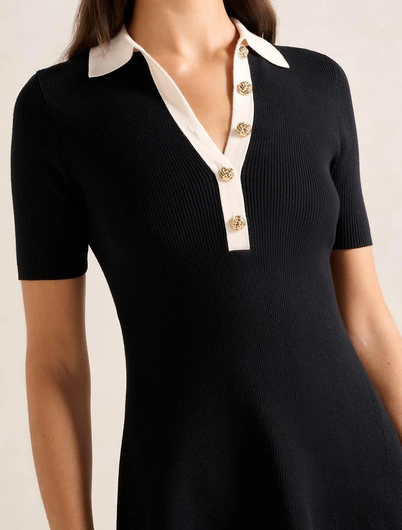 Phoebe S/S Trim Mini Dress