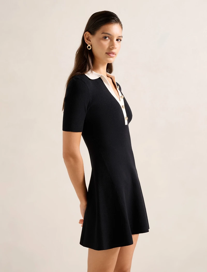Phoebe S/S Trim Mini Dress