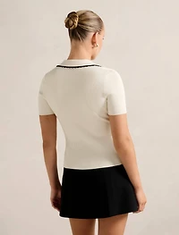 Reagan Contrast Trim Polo Top