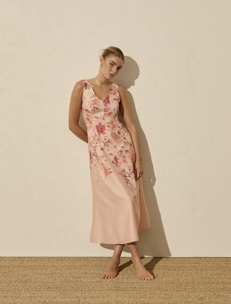 Aubrey Sleeveless Printed Midi Dress