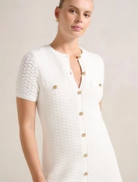 Rosa Stitch Interest Knit Mini Dress