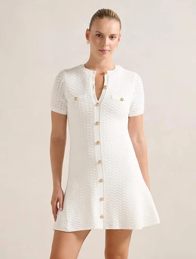 Rosa Stitch Interest Knit Mini Dress