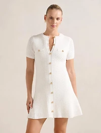 Rosa Stitch Interest Knit Mini Dress