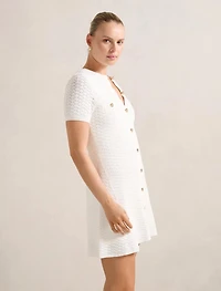 Rosa Stitch Interest Knit Mini Dress