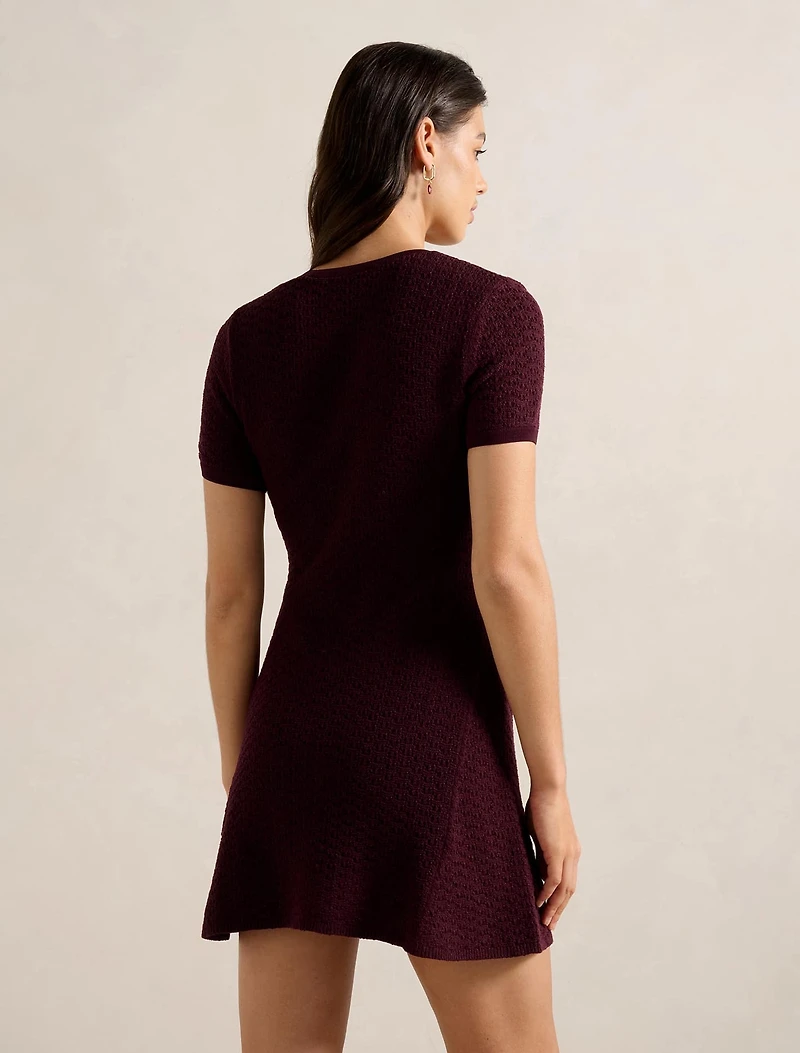 Rosa Stitch Interest Knit Mini Dress