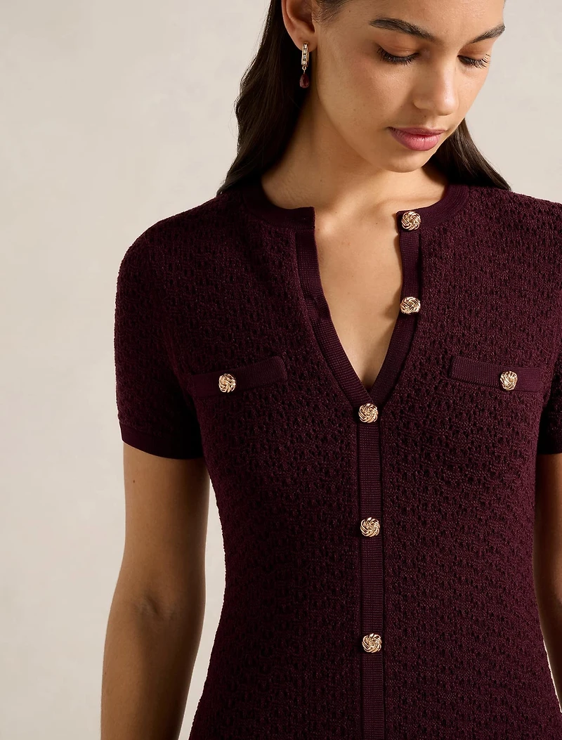 Rosa Stitch Interest Knit Mini Dress