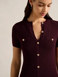 Rosa Stitch Interest Knit Mini Dress