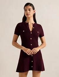 Rosa Stitch Interest Knit Mini Dress