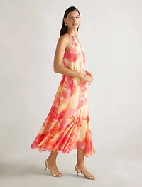 Casey Halter Godet Midi Dress