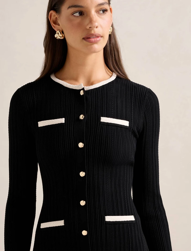 Brielle Fit and Flare Knit Mini Dress