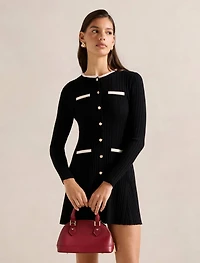 Brielle Fit and Flare Knit Mini Dress